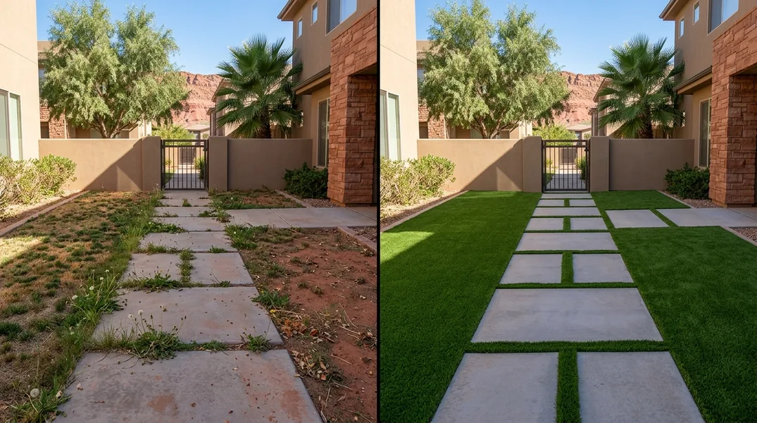 Result artificial grass installation in St. George - St. George Turf Installation