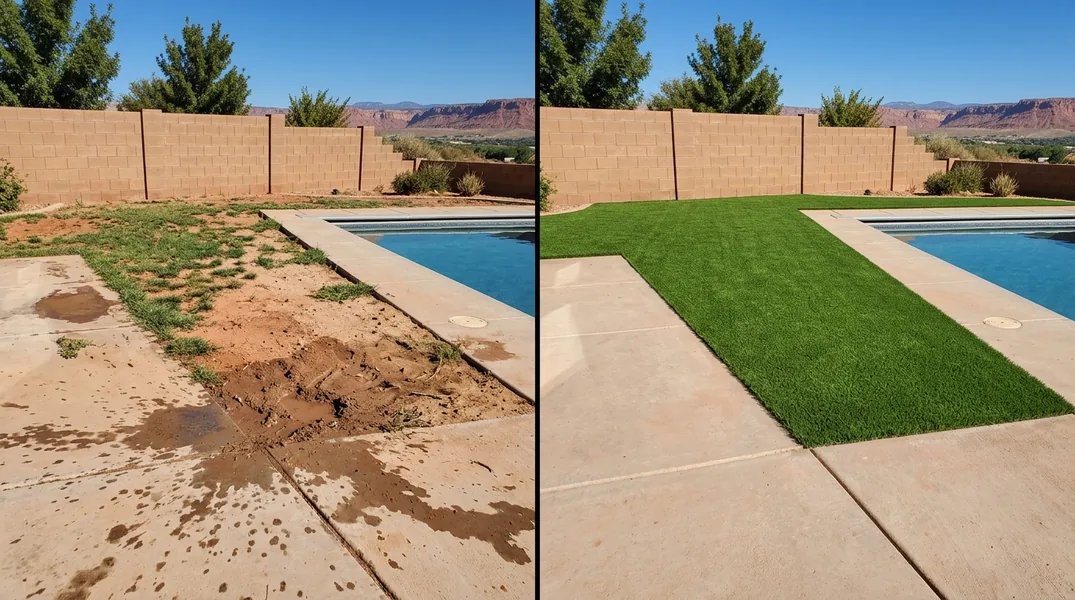 Result artificial grass installation in St. George - St. George Turf Installation